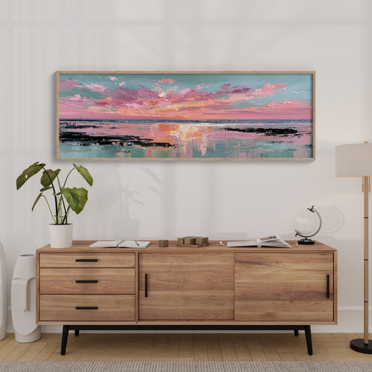 Blush Horizon Coastal Sunset