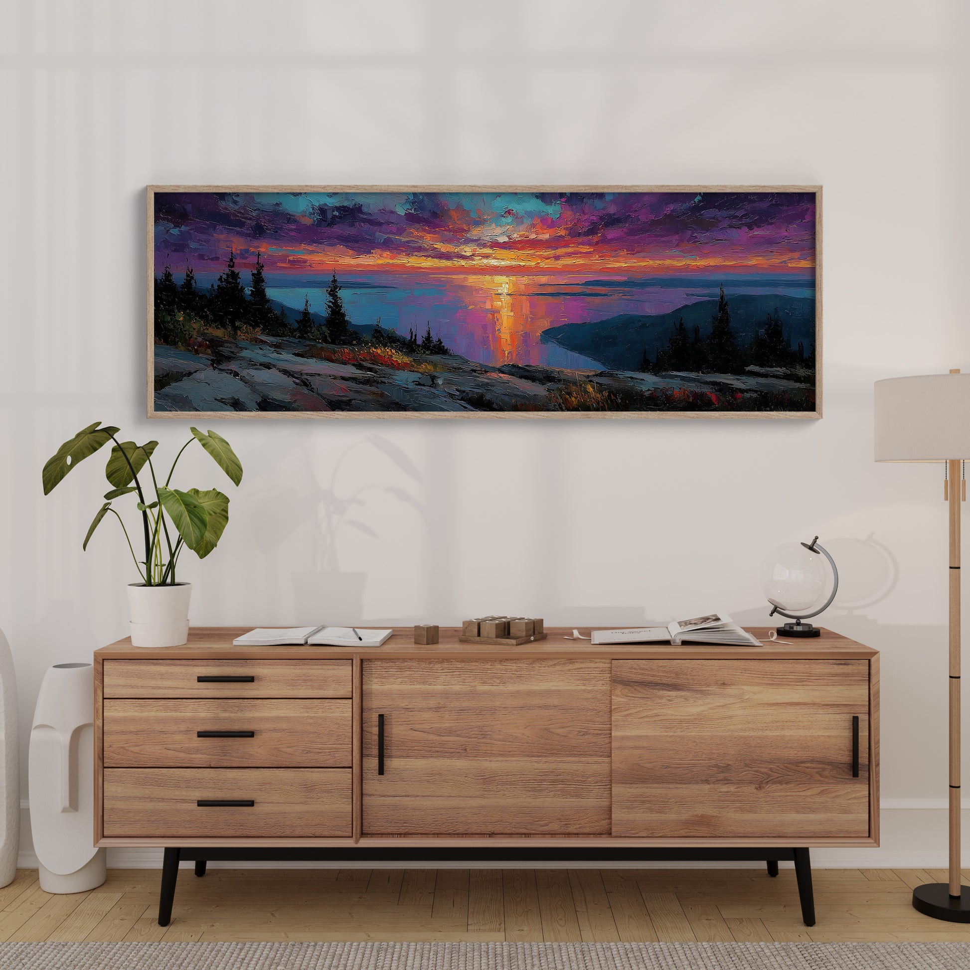 Forest Firelight Through the Pines