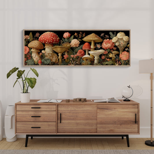 Midnight Garden Of Wild Mushrooms