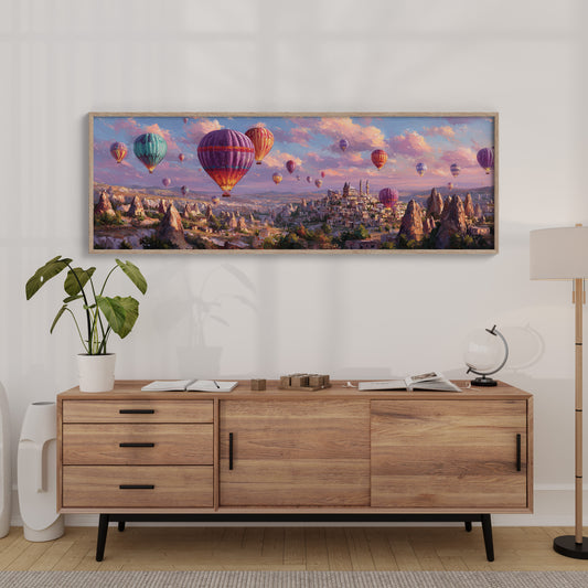 Balloons Rising Over Stone Valleys