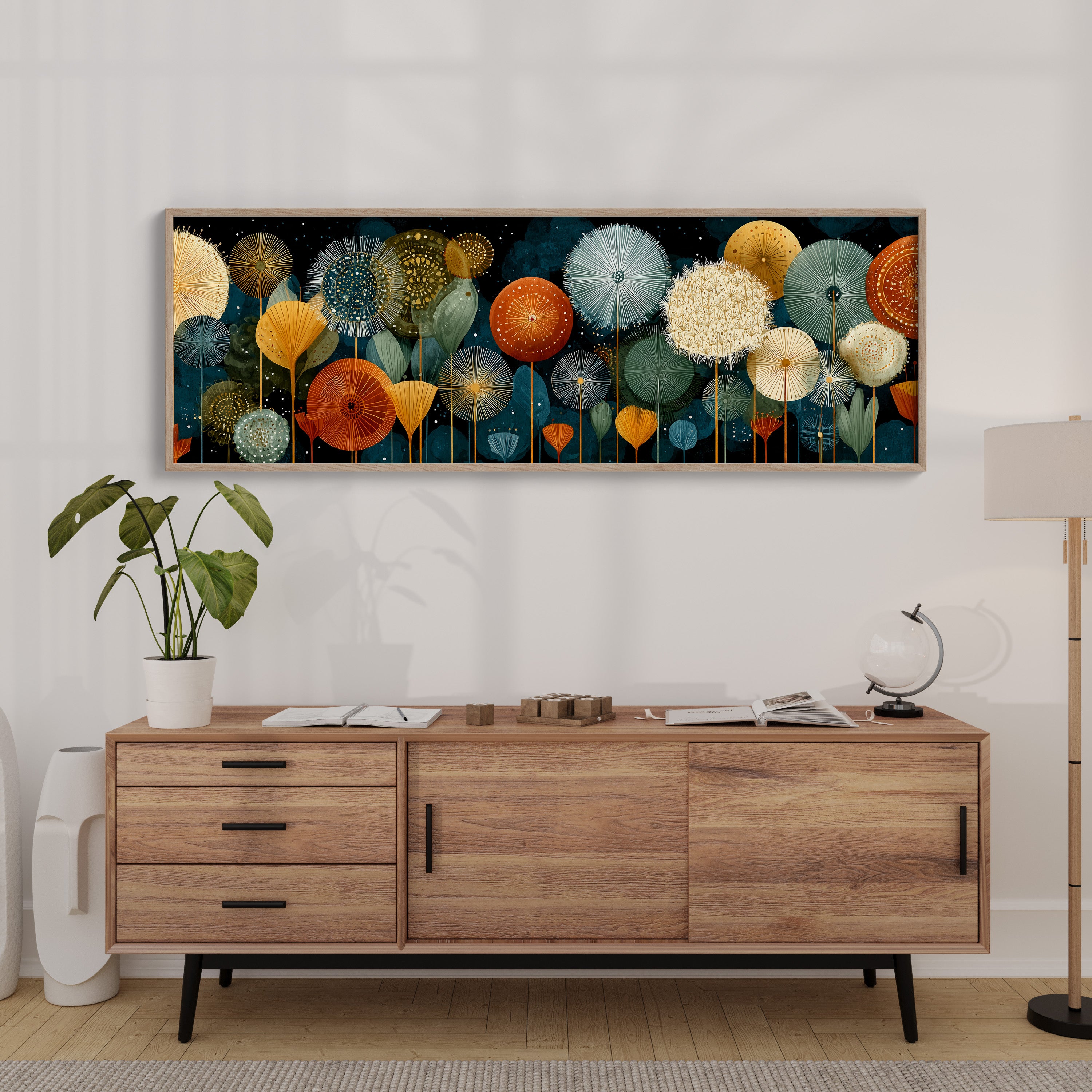Midnight Garden Of Radiant Blooms