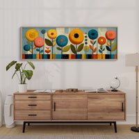 Mid Century Floral Garden in Retro Colors