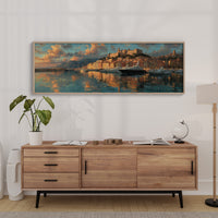 Golden Harbor at Mediterranean Sunset