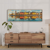 Colorful European Waterfront Reflections