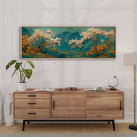 Cherry Blossoms Over Tranquil Mountain Lake