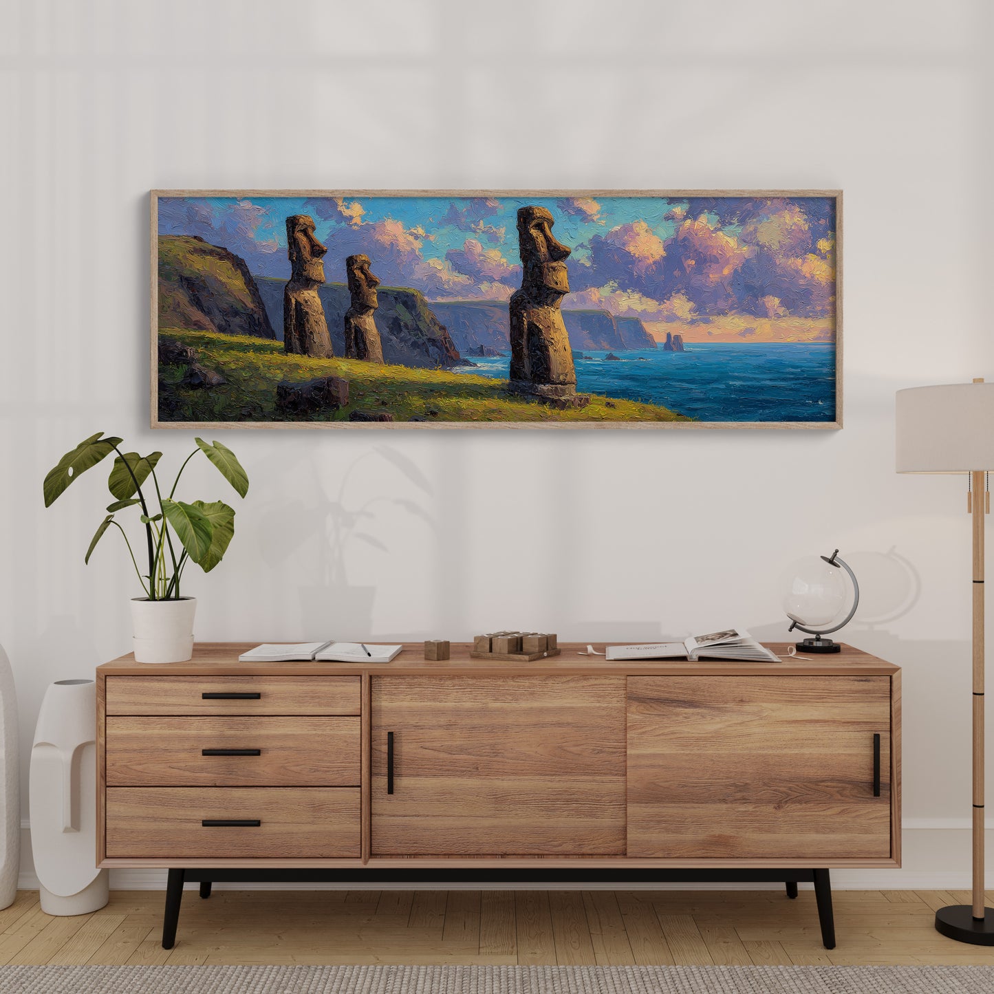 Easter Island Moai Coastal Sunset