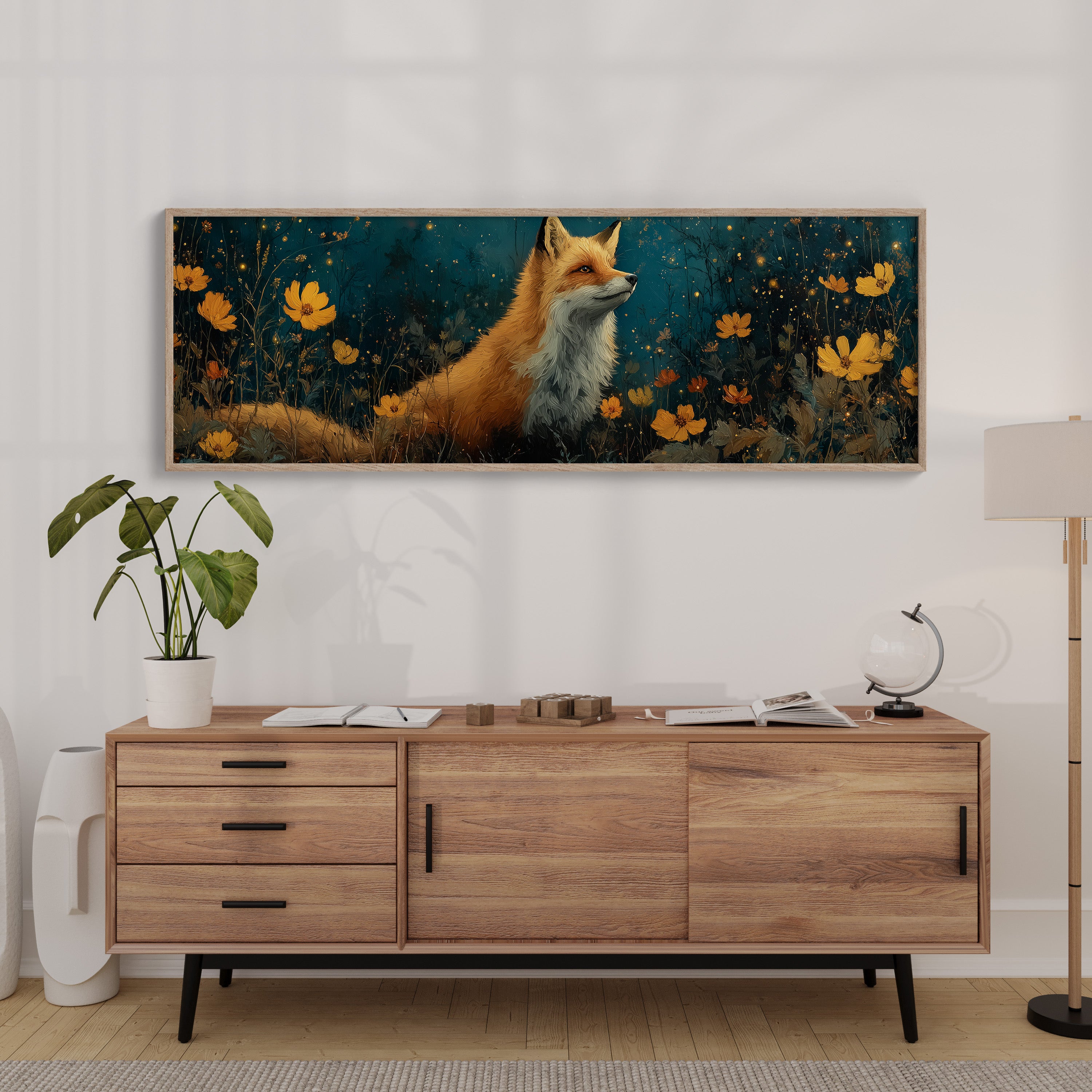 Enchanted Forest Fox and Wildflowers