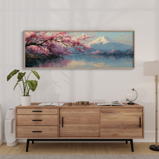 Cherry Blossoms and Mount Fuji Lake