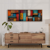Rustic Colorful Wood Plank Abstract