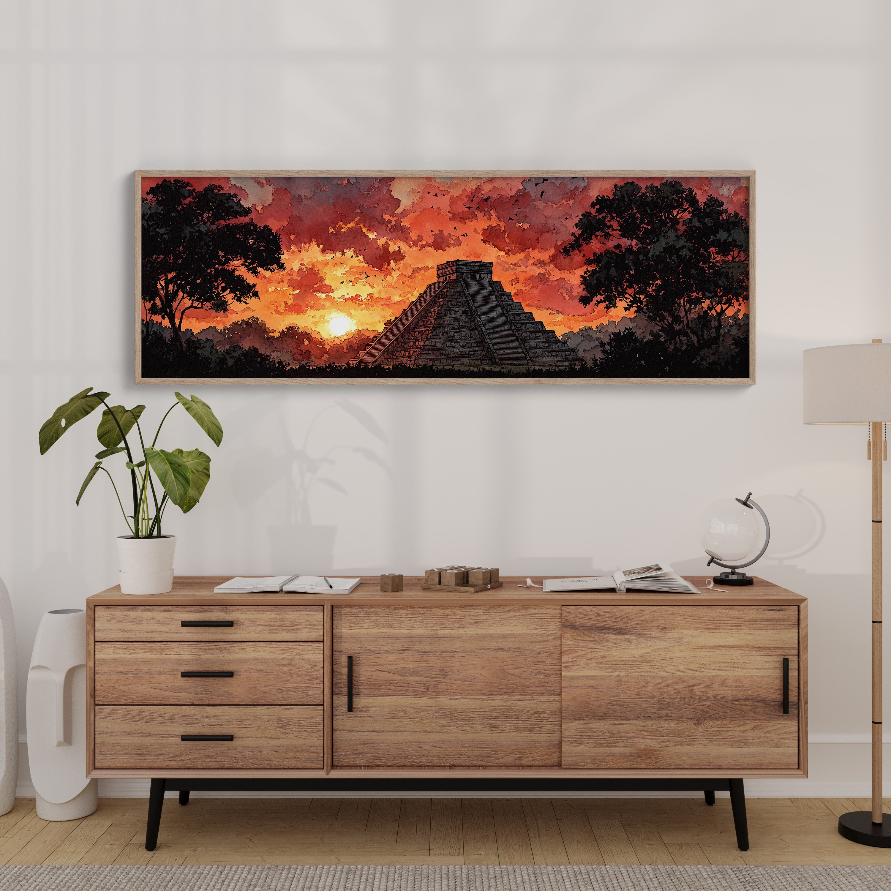 Sunset Over the Ancient Pyramid