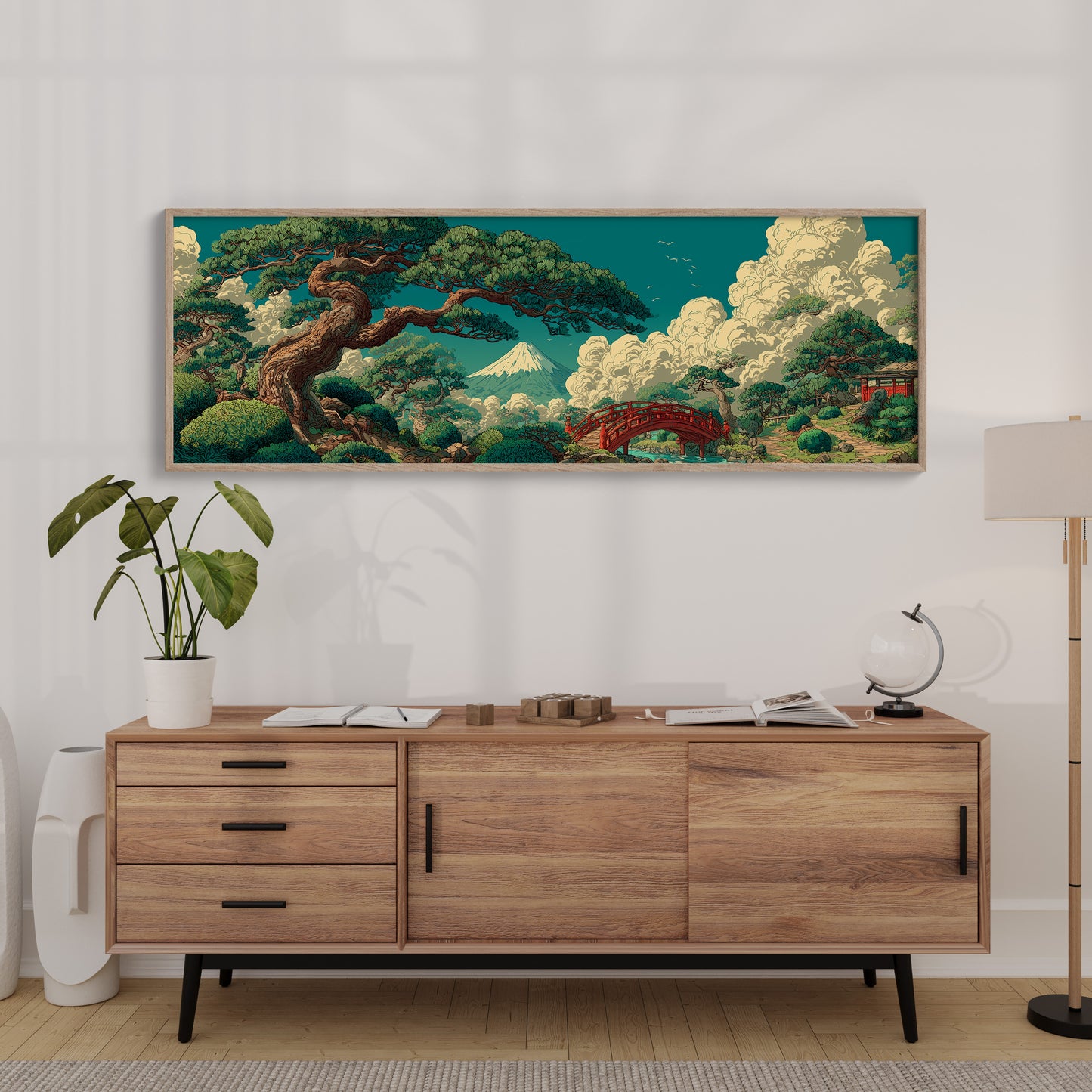 Mount Fuji Garden Bridge Landscape