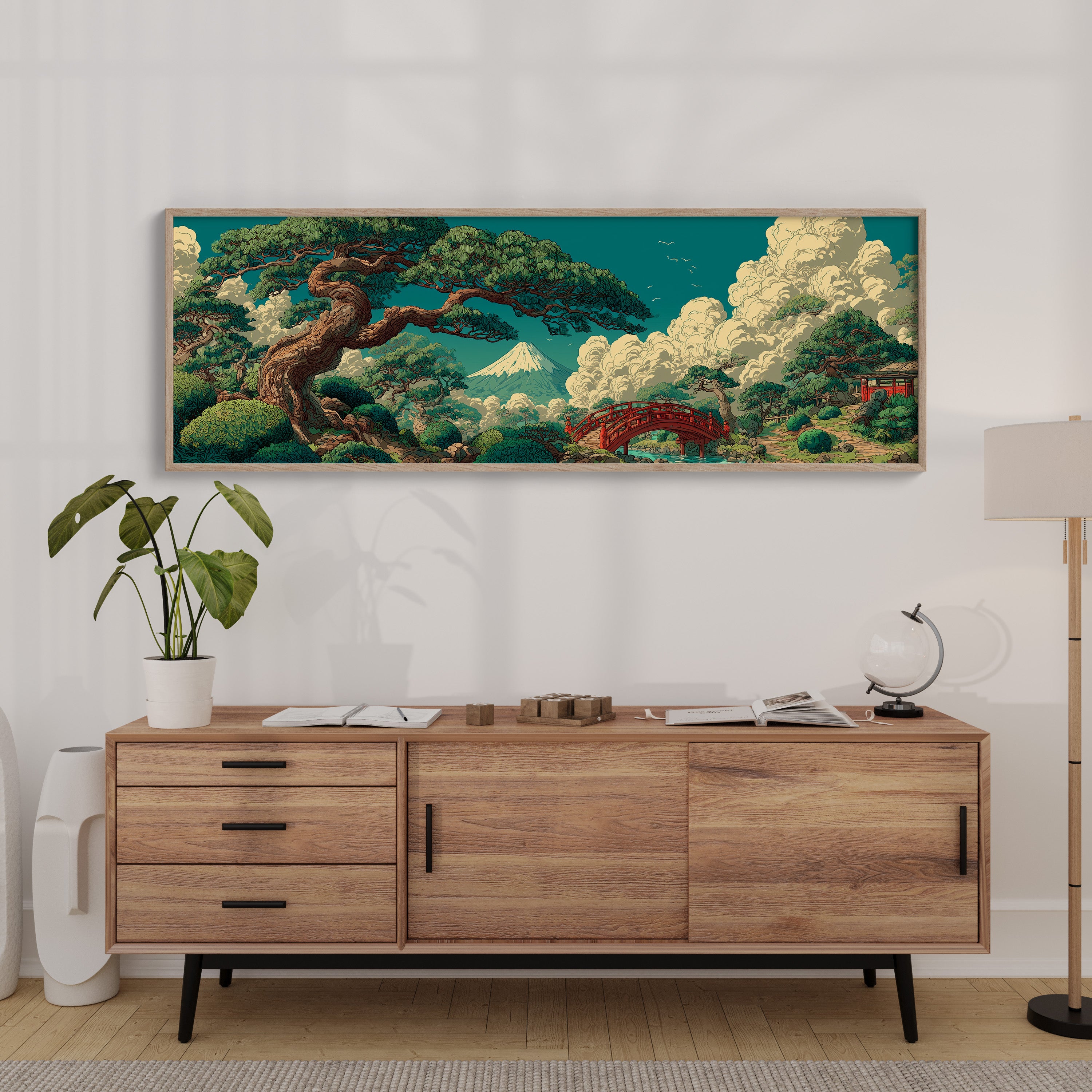 Mount Fuji Garden Bridge Landscape