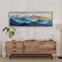 Misty Blue Mountain Range Landscape