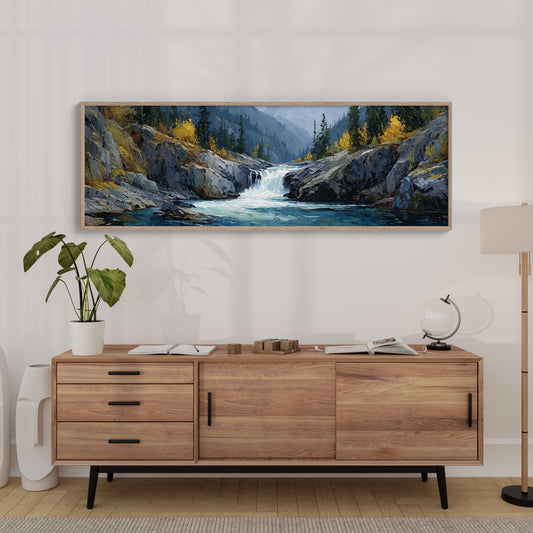 Mountain Waterfall Forest Landscape