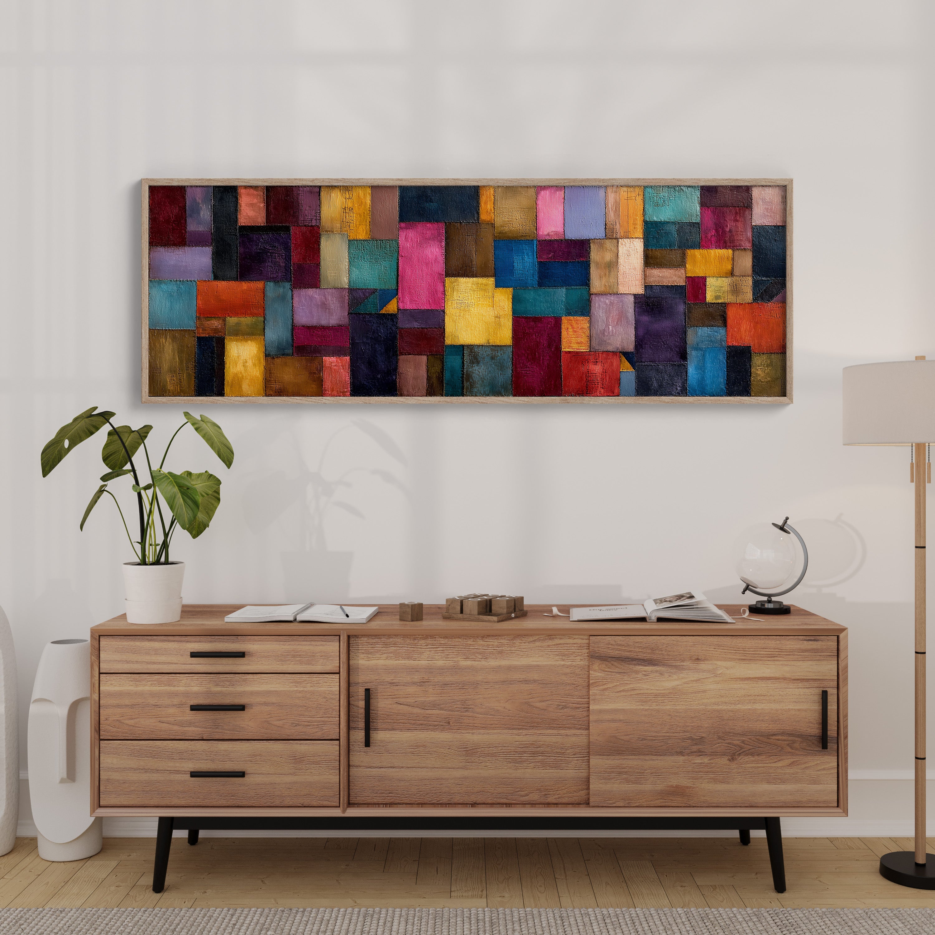 Color Block Abstract Geometric Wall Art