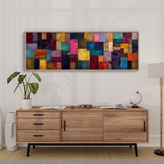 Color Block Abstract Geometric Wall Art