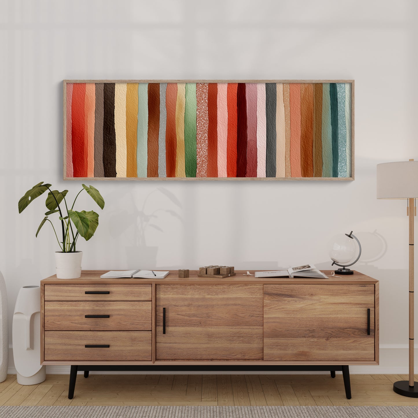 Earth Tone Watercolor Stripe Pattern