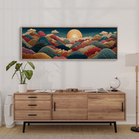 Ornate Sunrise Over Patterned Hills