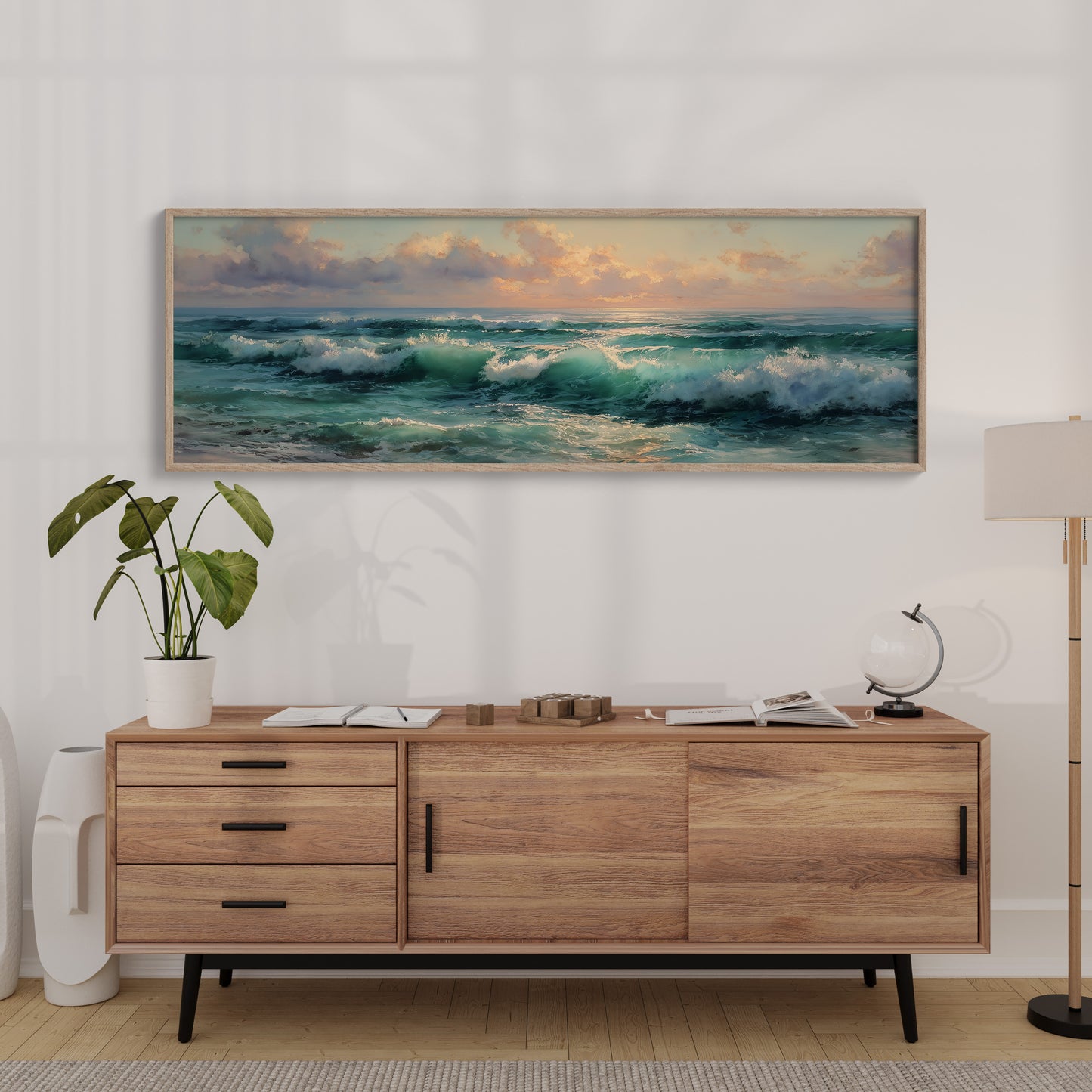 Golden Light Over Rolling Ocean Waves