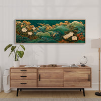 Golden Blooms Above Emerald Waves