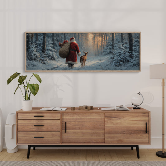 Santa’s Quiet Walk Through Winter Pines