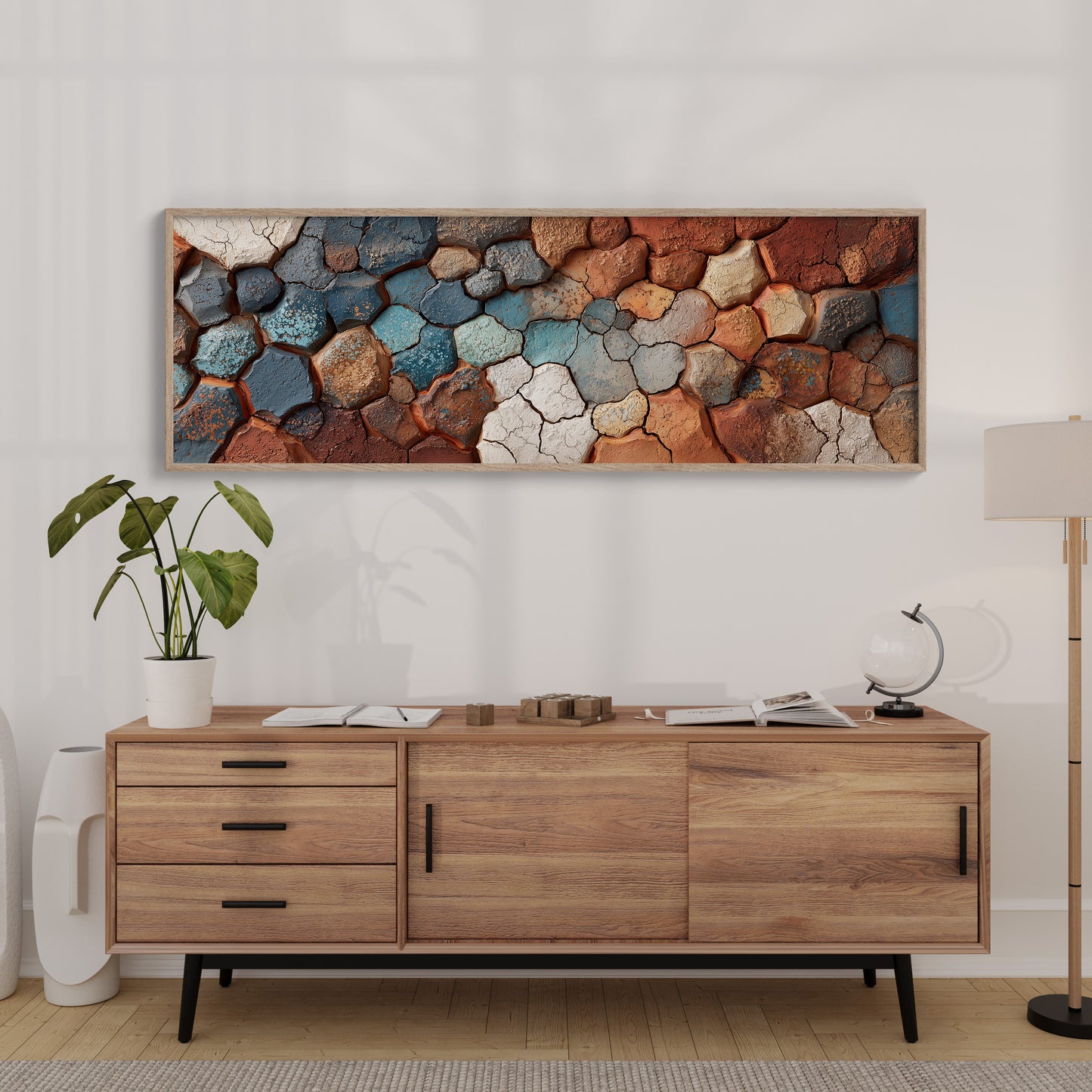 Cracked Earth Mosaic in Desert Tones