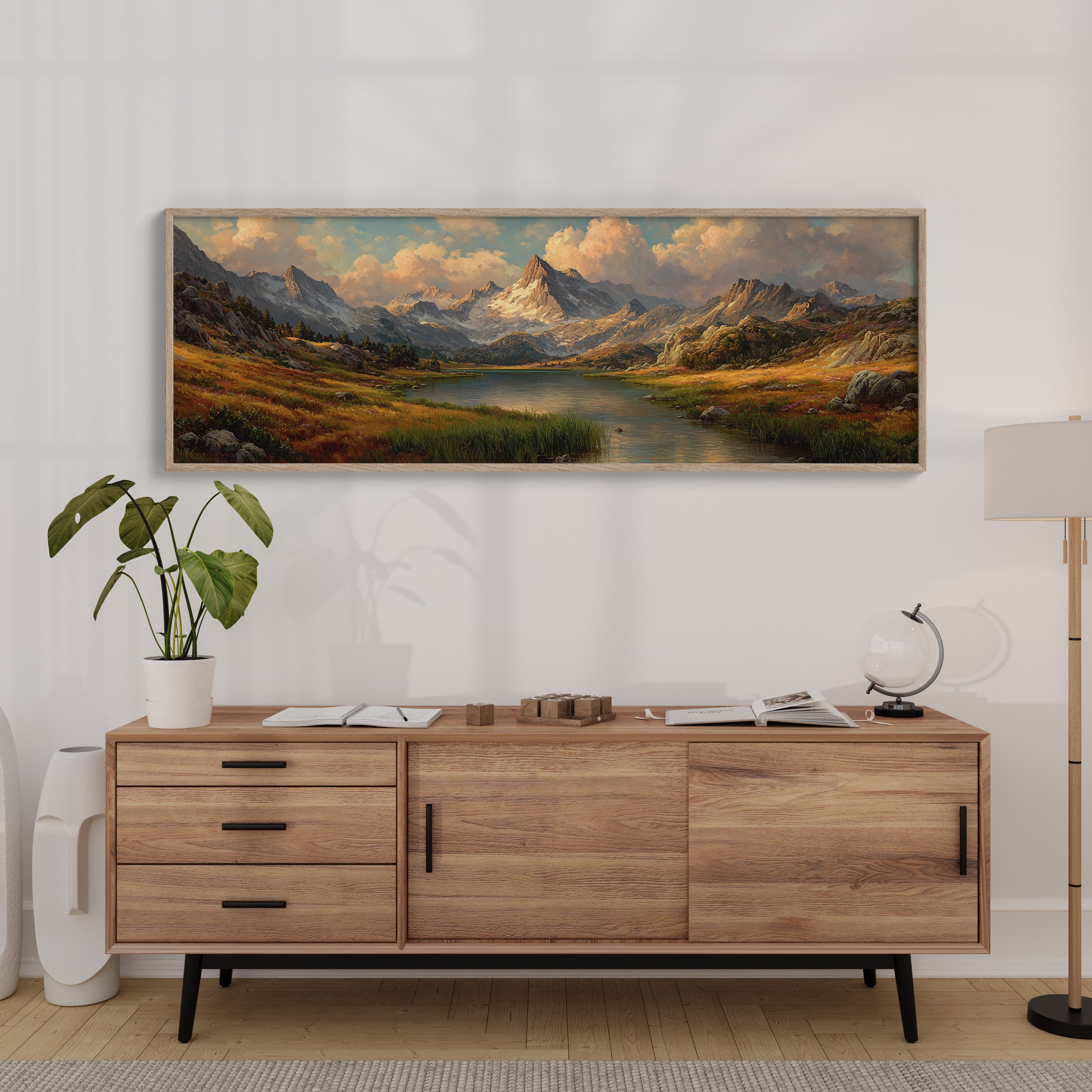 Golden Valley Beneath Alpine Peaks