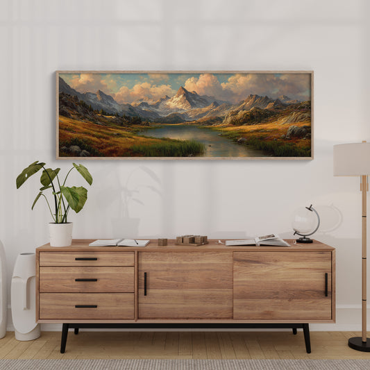 Golden Valley Beneath Alpine Peaks