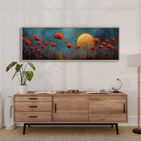 Moonlit Red Poppy Field Dreamscape