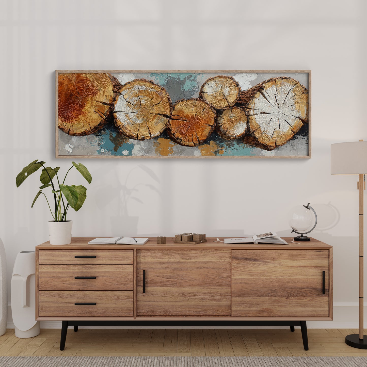 Rustic Wood Log Cross Section Wall Art