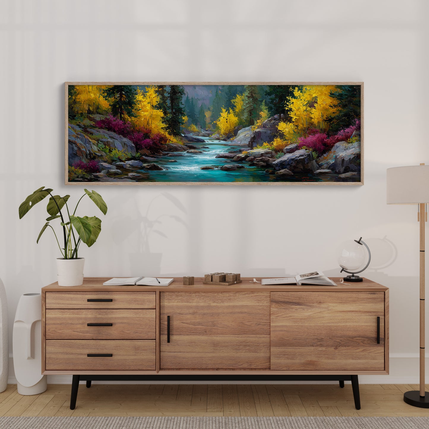 Autumn River Through Golden Pines