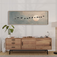 Wild Geese Crossing The Pale Moon