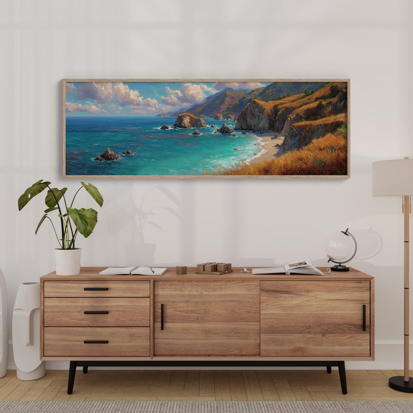 Golden Cliffs Above The Turquoise Sea