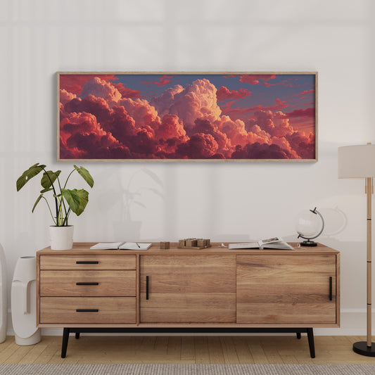 Crimson Clouds At Golden Sunset