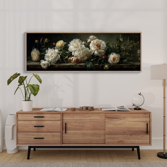 White Peonies In Shadowed Stillness