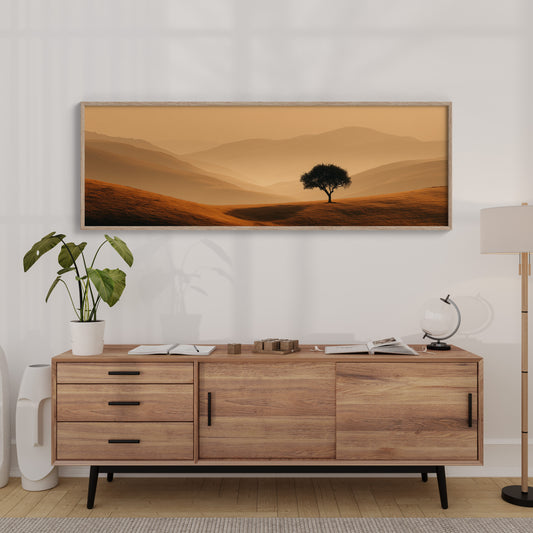 A Lone Tree In Golden Quiet