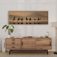Cranes Rising Across Quiet Waters