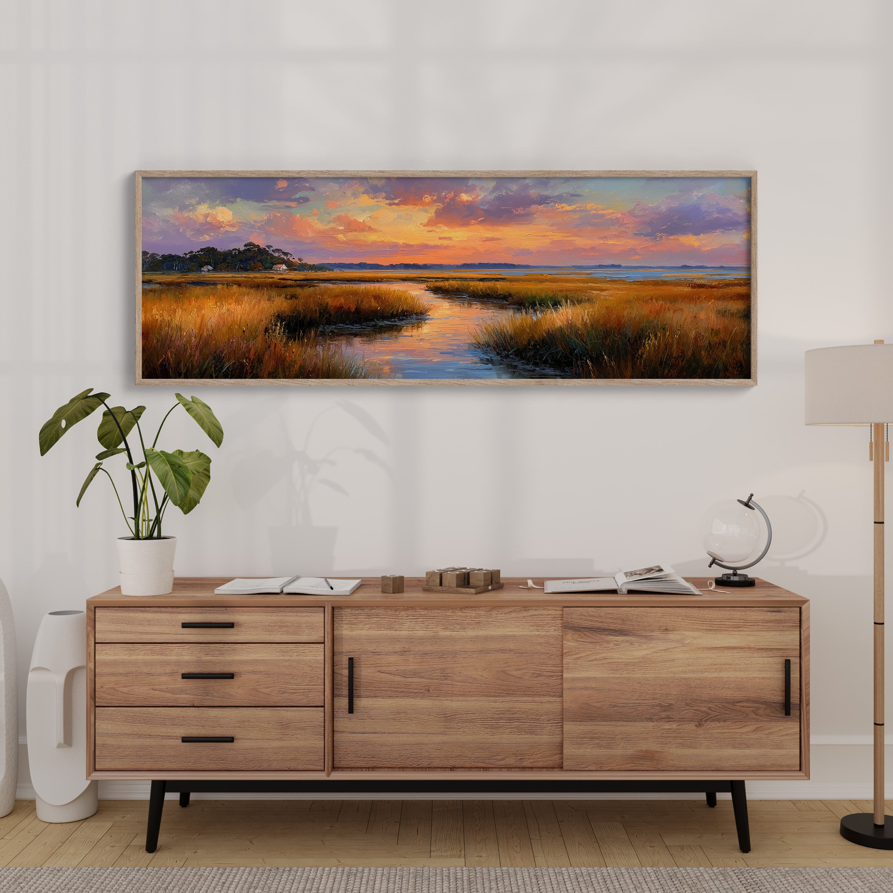 Golden Marsh Beneath A Painted Sky
