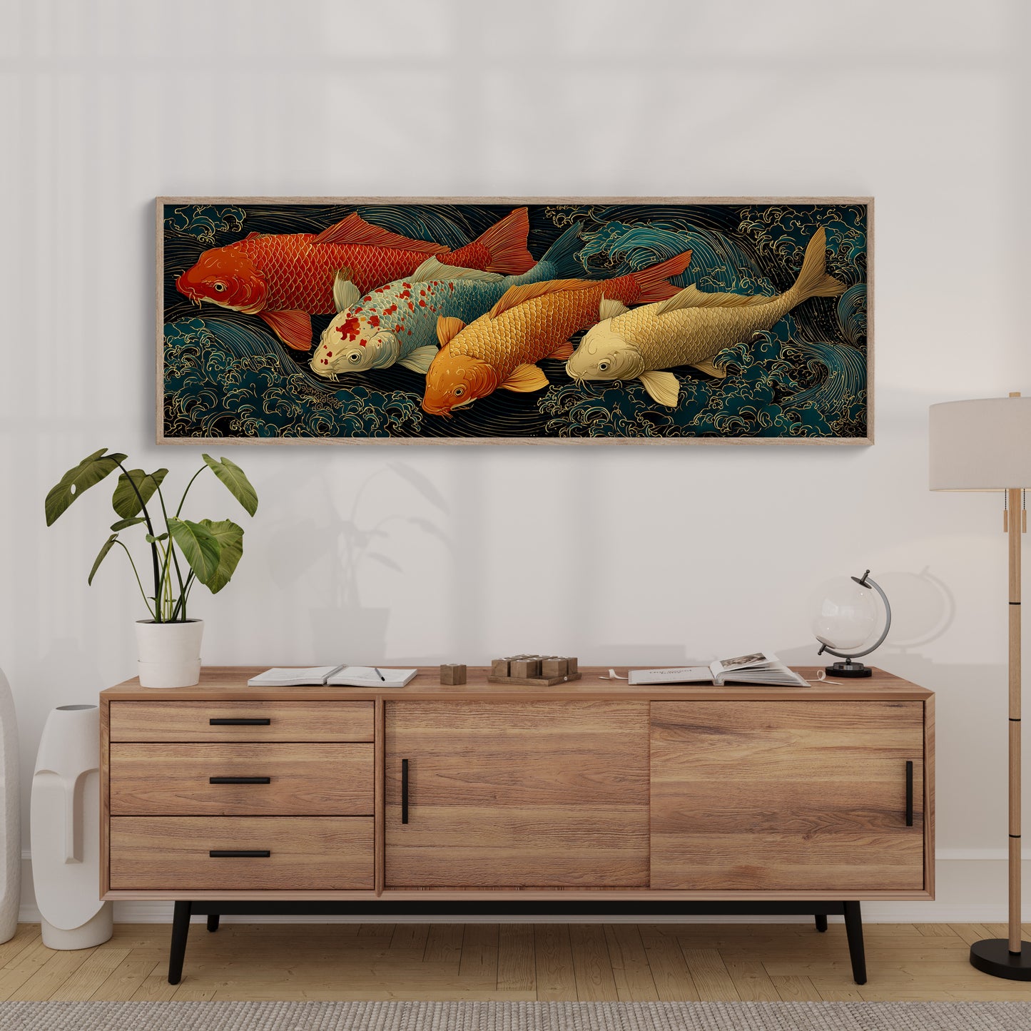 Koi Beneath the Midnight Waves