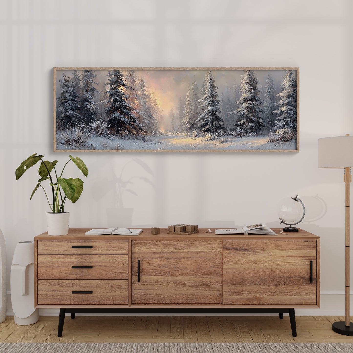 Winter Light Through Silent Pines