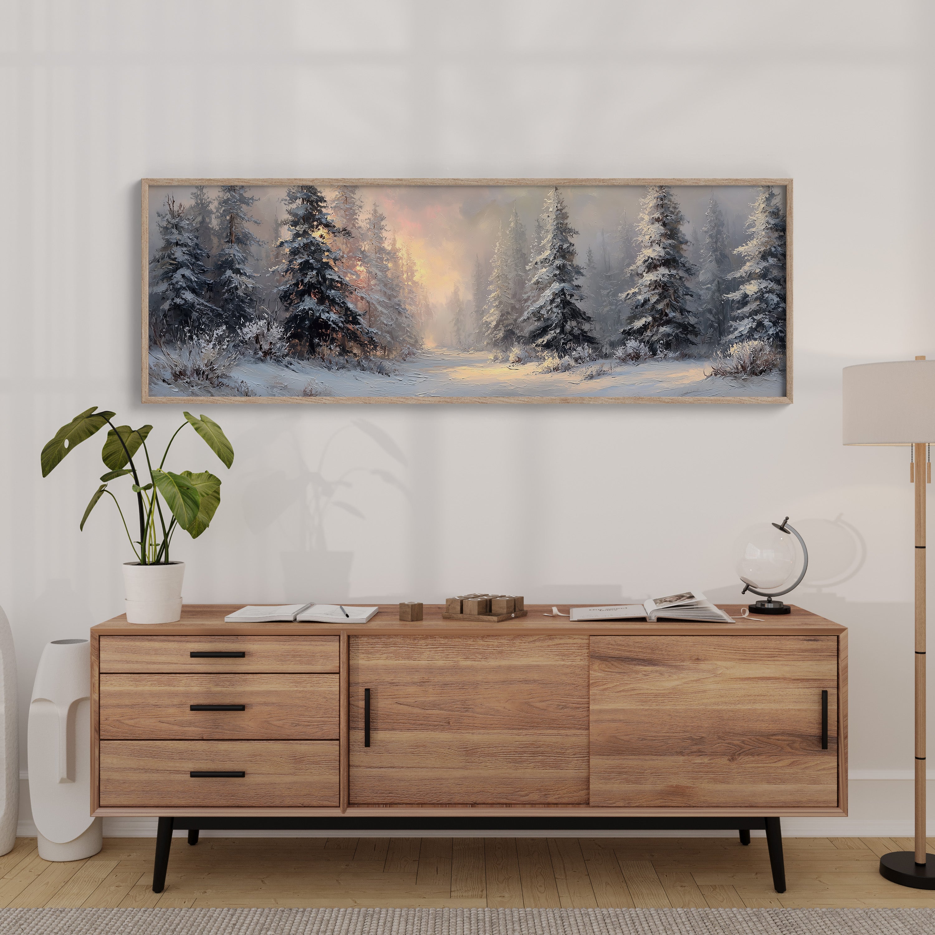 Winter Light Through Silent Pines