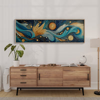 Celestial Currents In Gold And Blue