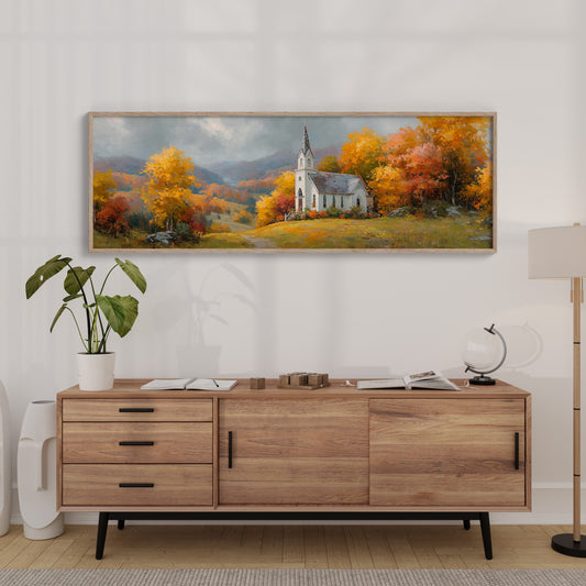 Autumn Light On The Hilltop Chapel