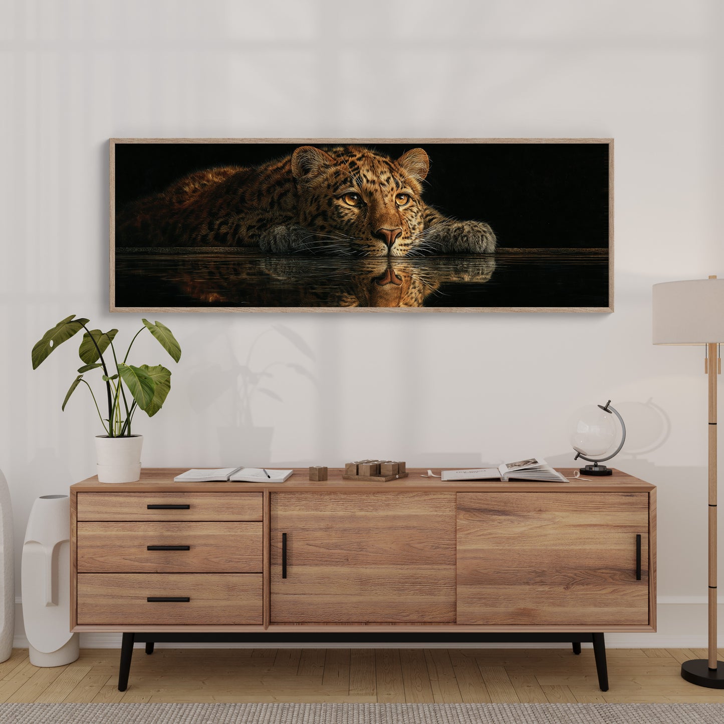 Resting Leopard Reflection