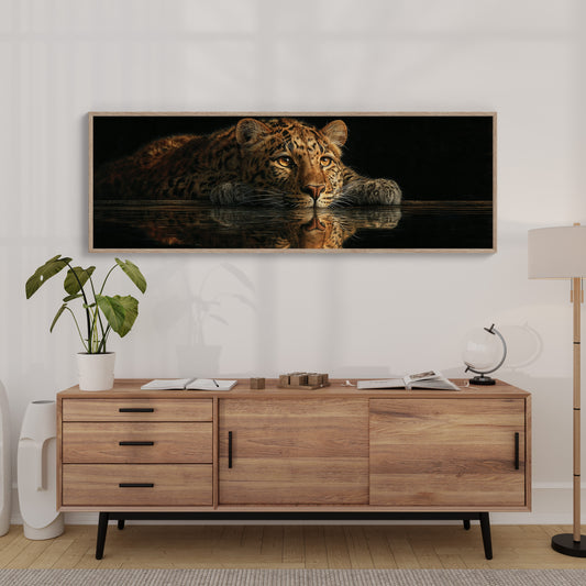 Resting Leopard Reflection