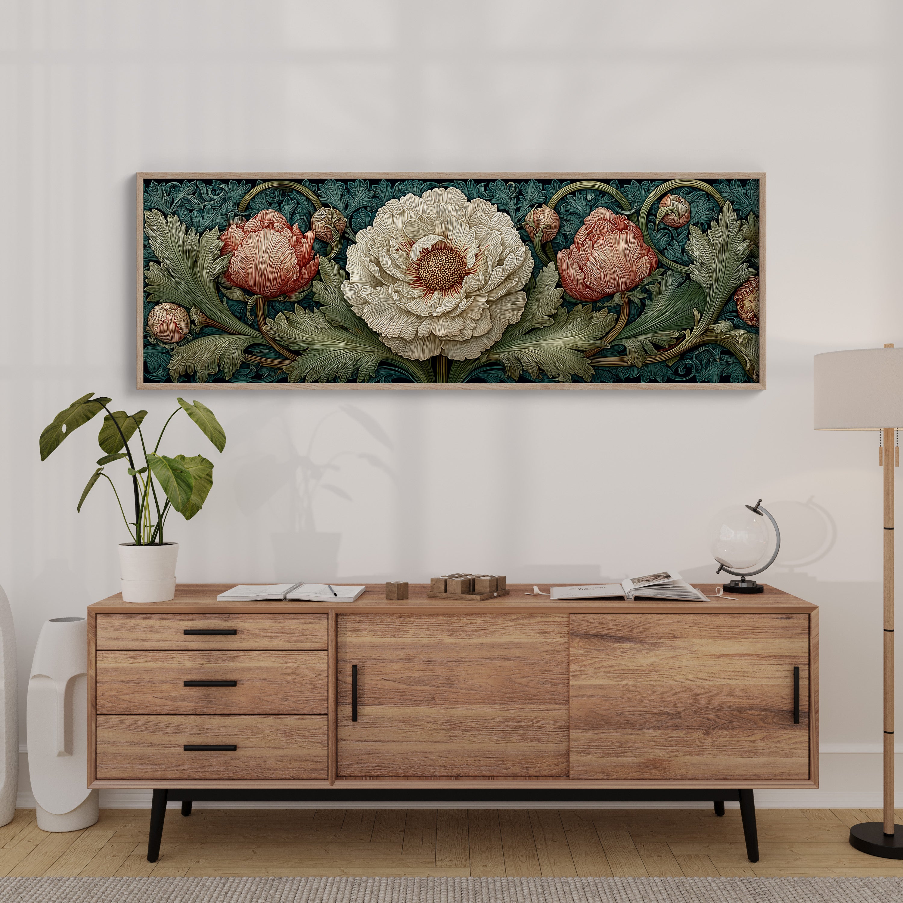 Vintage Peony Blooming Garden