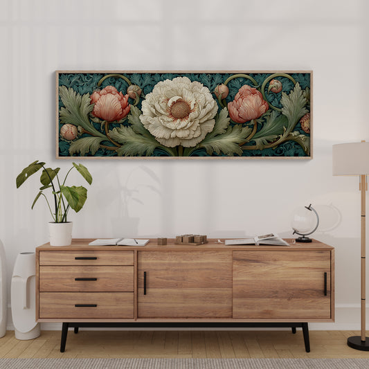 Vintage Peony Blooming Garden