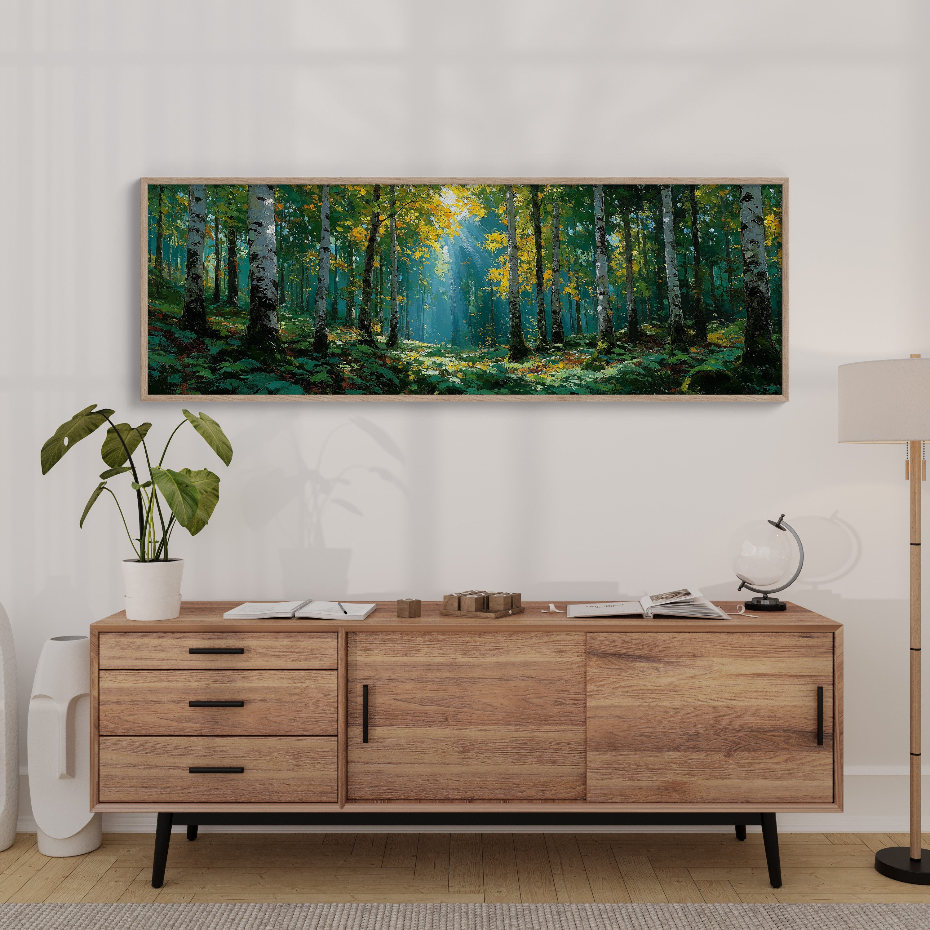 Sunlit Birch Forest