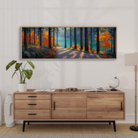 Autumn Forest Path Overlooking Turquoise Lake