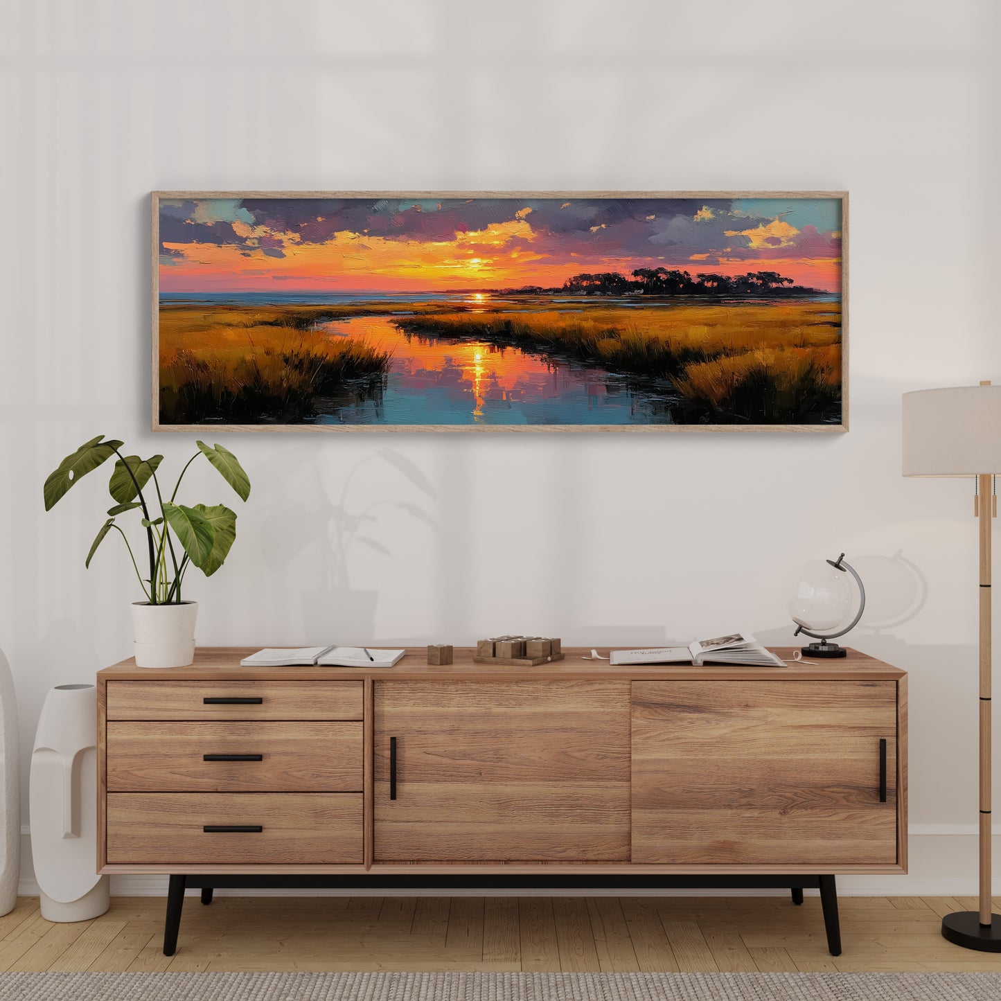 Golden Marsh Sunset Reflections